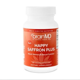 Saffron Plus 90 Capsules, containing saffron extract, curcumin and zinc, vegan, gluten-free, 30 servings
